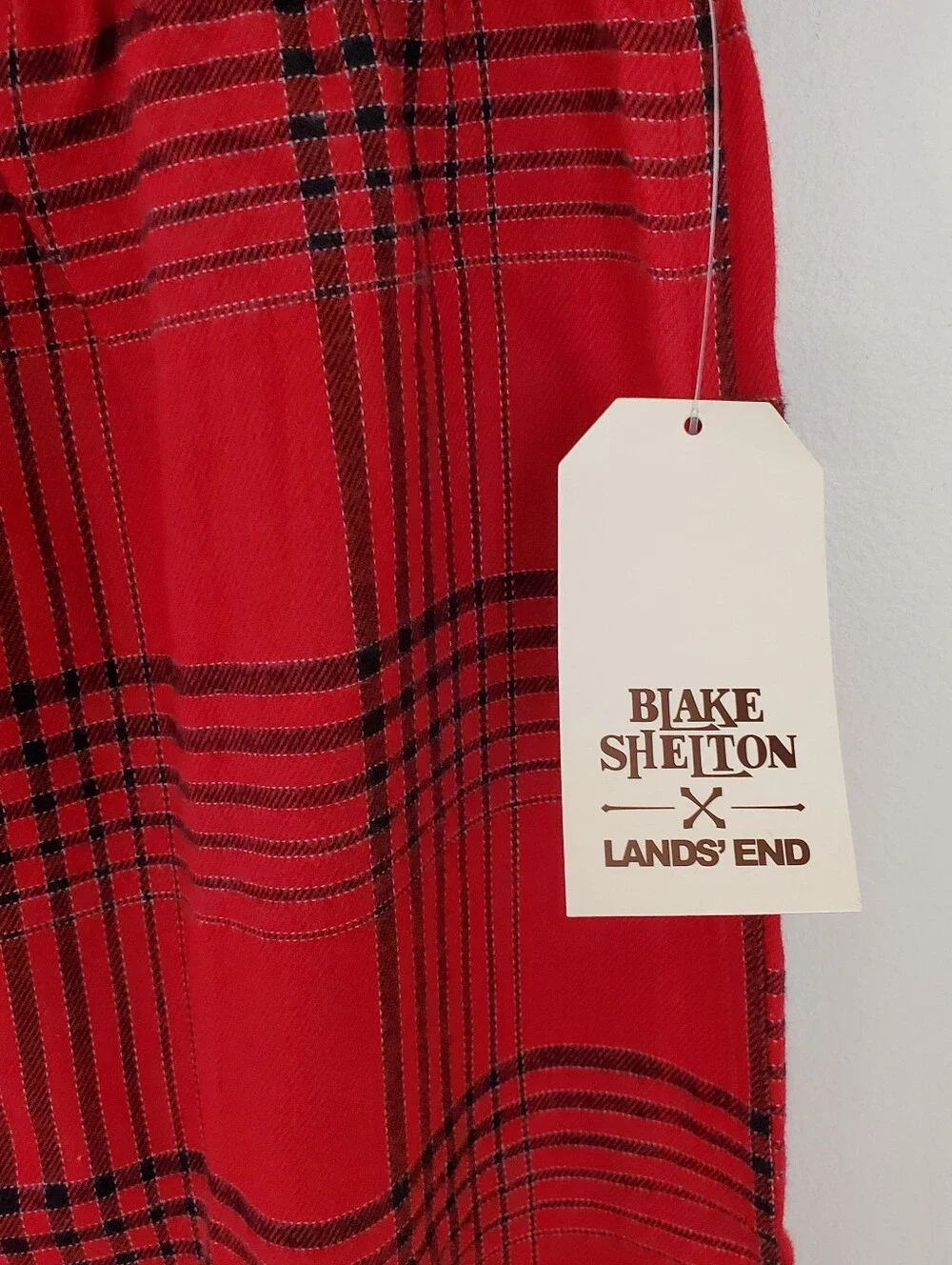 NWT Blake Shelton X Lands End Buffalo Plaid Flannel Boxer Shorts